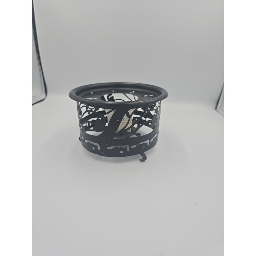 Vintage Black Metal Lattice‎ Candle Holder Midcentury Modern Decor Tea Light